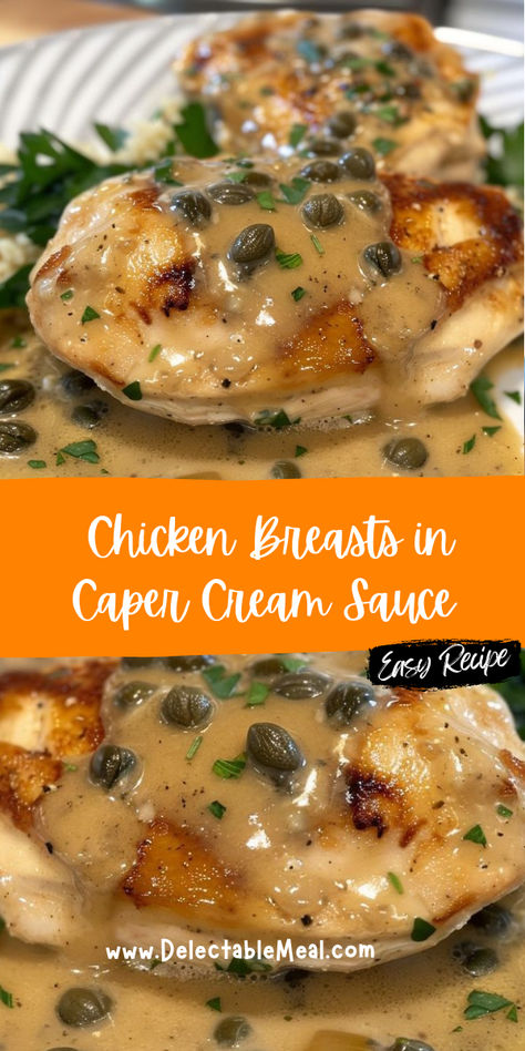 Chicken And Capers, Caper Cream Sauce, Creamed Chicken, Cholesterol Friendly Recipes, Capers Chicken, Cream Sauce Recipe, Cream Sauce Recipes, White Wine Sauce, Chicken Cordon Bleu