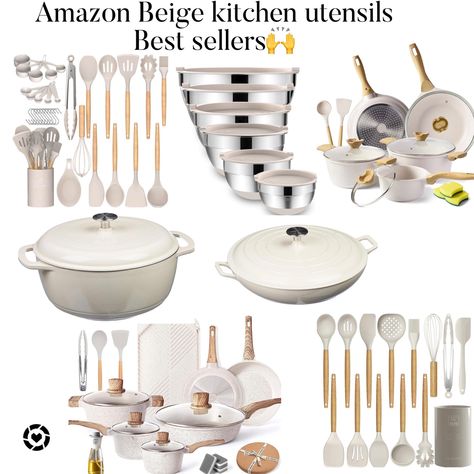 Amazon Canada kitchen utensils in beige colours for great price and quality! Click the link to buy . Beige Kitchen Utensils, Beige Kitchen Accessories, Kitchen Appliance Set, Clean Drink, Beige Kitchen, Amazon Kitchen, Dream Apartment, Colour Beige, Wood Kitchen