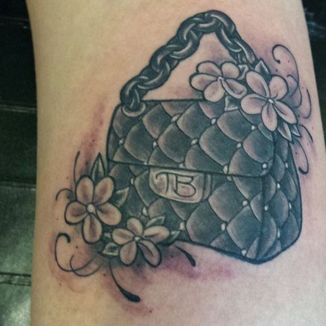 Purse Tattoo, Fingerprint Tattoos, Real Tattoos, Fashion Tattoos, Real Fashion, Real Tattoo, Sleeve Tattoos For Women, Black Purses, Tattoo Idea