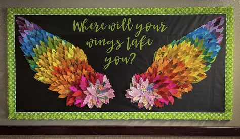 Feather Bulletin Board, Spread Your Wings And Fly, School Board Decoration, Class Displays, Eagle Wings, Classroom Bulletin Boards, School Bulletin Boards, School Related, Board Decoration