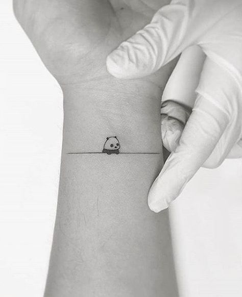 Simple Wrist Tattoos, Panda Tattoo, Small Forearm Tattoos, Inspiration Tattoos, Cat Tattoos, Small Wrist Tattoos, Wrist Tattoos For Women, Mother Daughter Tattoos, Minimalist Tattoos