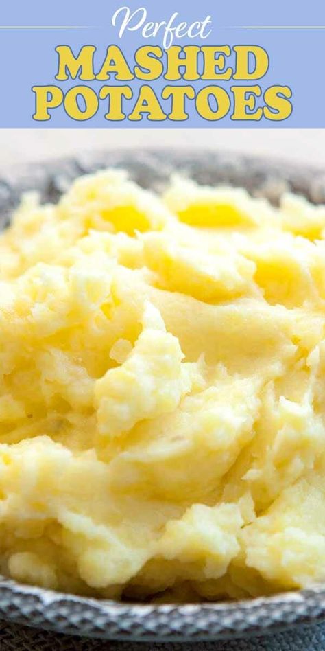 Heavenly mashed potatoes recipe using buttery Yukon Gold potatoes, cream, butter, milk, salt and pepper. #holiday #gluten-free #vegetarian #potato Homemade Mashed Potatoes Recipe, Perfect Mashed Potatoes, Homemade Mashed Potatoes, Best Mashed Potatoes, Michael Symon, Mashed Potatoes Recipe, Gold Potatoes, Making Mashed Potatoes, Yukon Gold