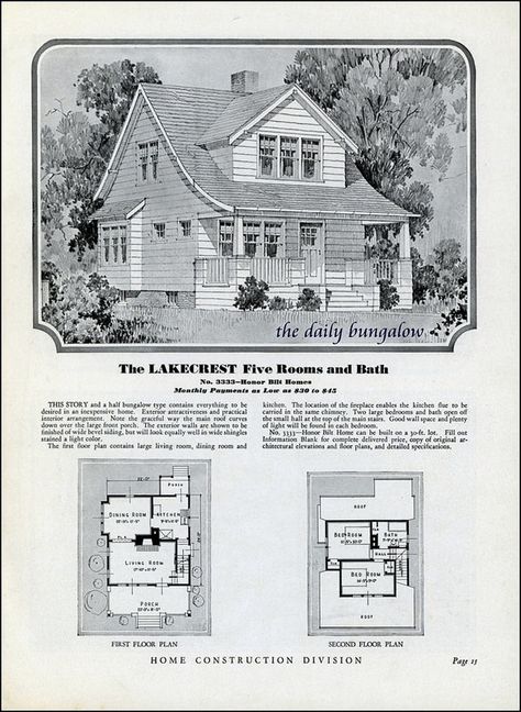 Homes of Today~Sears Kit Houses~1932 | Sears House Plans, Sears House, Sears Catalog Homes, Sears Kit Homes, Vintage Floor Plans, Kit House, Elegant House, Bungalow Floor Plans, Cottage Floor Plans