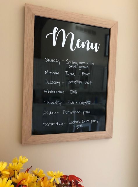 Kitchen Menu Board Ideas, Menu Boards For Home, Kitchen Menu Board, Diy Menu Board, Menu Kitchen Board, Home Menu Board, Menu Board Ideas, Kitchen Menu Board Diy, Weekly Meal Plan Diy Menu Boards