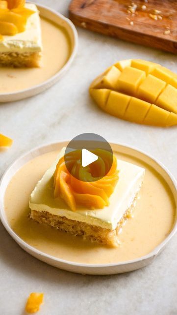 Tanya Verma on Instagram: "🥭Mango Tres leches🥭

The best way to enjoy mangoes in a cake is by making this Mango Tres Leches Cake. Each bite is a symphony of flavors, where the delicate sponge cake meets the luxurious richness of three different types of milk, all infused with the luscious sweetness of ripe mangoes. Dive into layers of creamy perfection, balanced with the refreshing tang of fresh mango puree. This cake is the ultimate indulgence for those seeking a taste of summer bliss. Enjoy the juicy goodness of mangoes in every bite!☀️🤤🥭😙😍❤️

Ingredients:
- 125g milk
- 1 tsp vinegar
- 30g vegetable oil
- 125g sugar
- 95g all-purpose flour
- 1/2 tsp baking powder
- 1/4 tsp baking soda

Soaking Mango Milk:
- 1 cup milk
- 1/4 cup condensed milk
- 1/4 cup mango puree

Frosting:
- 1 cu Mango Tres Leches Cake, Mango Tres Leches, Different Types Of Milk, Cake Garnish, Types Of Milk, Mango Flower, Leches Cake, Milk Cake, Tres Leches Cake