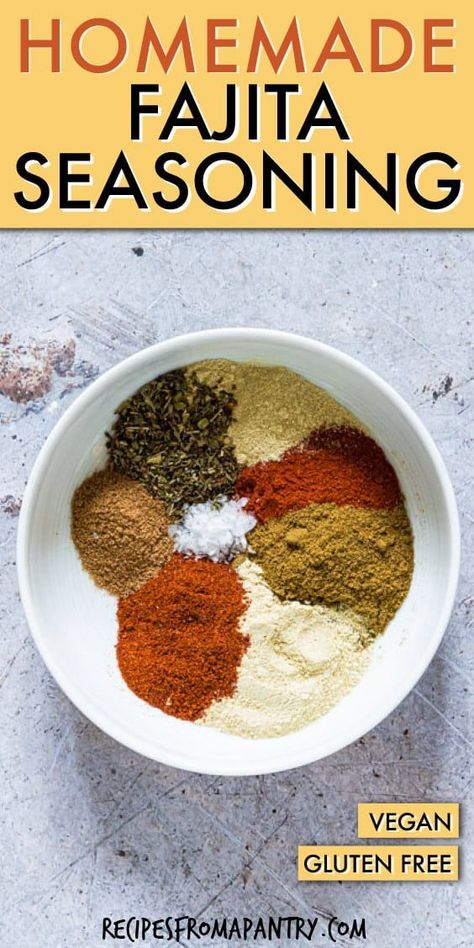 Fajitas Chicken, Homemade Fajitas, Fajita Seasoning Recipe, Fajita Mix, Fajita Seasoning Mix, Homemade Fajita Seasoning, Store Cupboard, Spice Mix Recipes, Tandoori Masala