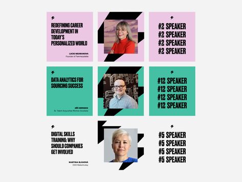 DisruptHR Prague Conference by Lucie Bajgart on Dribbble Nonprofit Design, Digital Conference, Social Media Campaign Design, Conference Branding, Conference Poster, Instagram Campaigns, Healthcare Branding, Design Campaign, Social Templates