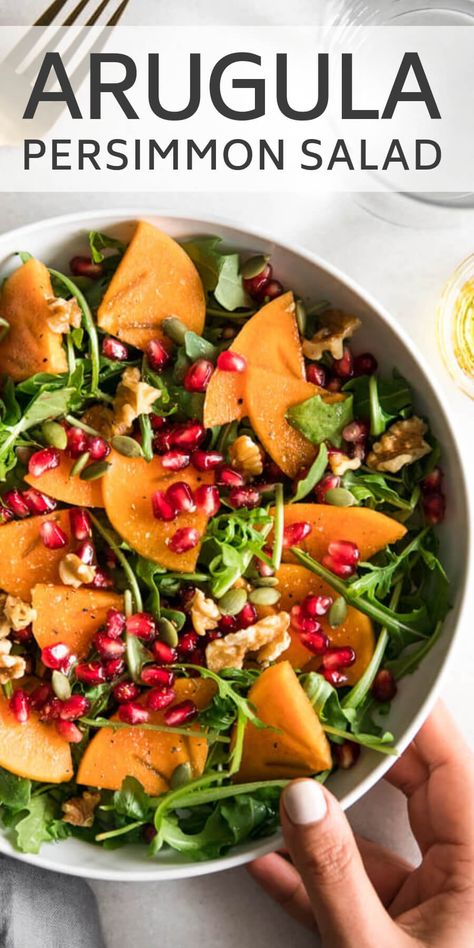 Persimmon Salad, Persimmon Recipes, Persimmon Fruit, Paleo Salads, Seasonal Salad, Veggie Delight, Autumn Salad, Healthy Salad Recipes, Persimmon