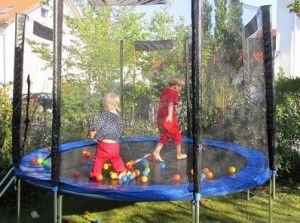 cover your trampoline with plastic ball pit balls and make them bounce around! Trampoline Games, Ball Pit Balls, Plastic Ball, Ball Pit, 2nd Birthday, Garden Landscaping, Games To Play, To Play, Yard