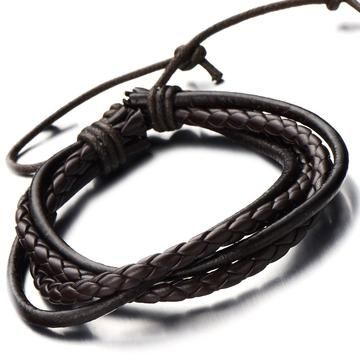 COOLSTEELANDBEYOND Hand-Made Mens Brown Braided Leather Bracelet Multi-Strand Genuine Leather Wristband Wrap Bracelet Gents Bracelet, Mens Bracelet Designs, Mens Cuff Bracelets, Braided Bracelet Diy, Wrist Accessories, Mens Bracelets, Mens Fashion Jewelry, Brown Leather Bracelet, Trendy Bracelets