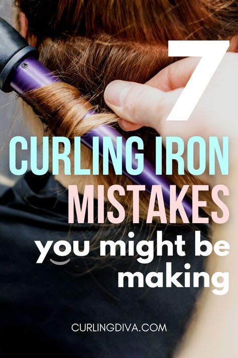 While curling your hair might seem fairly basic, there are a lot of mistakes that you might be making that can, in fact, damage your hair. In this article, we will be going over some of the most common curling iron mistakes that you might be making.  #curls Curled Layered Hair, Big Curling Iron, Curling Iron Burn, Curling Iron Tutorial, Curling Iron Tips, Curling Fine Hair, Curling Thick Hair, Curls For Medium Length Hair, Curling Techniques