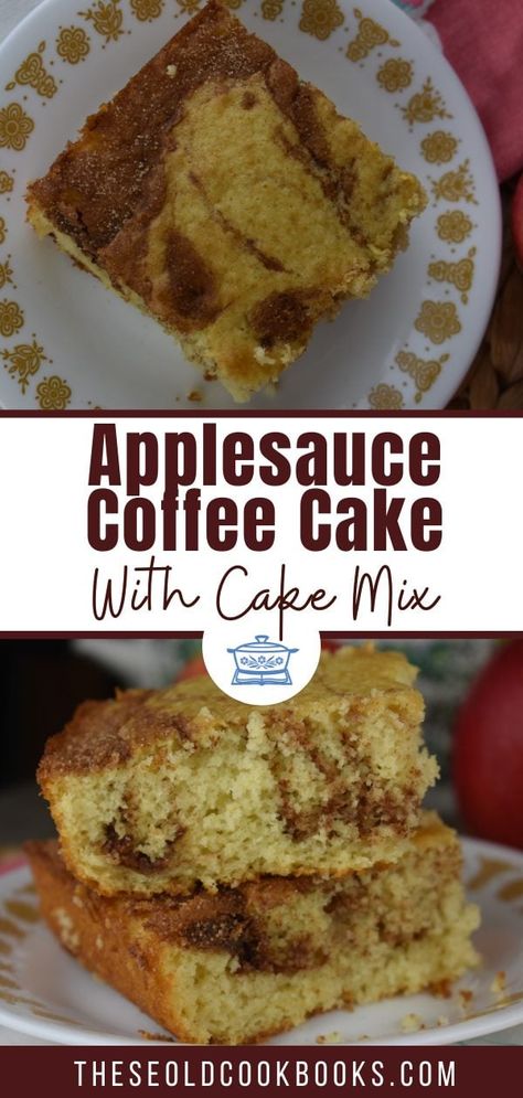 Coffee Cake With Yellow Cake, Applesauce Coffee Cake, Moist Coffee Cake, Applesauce Cake Recipe, Applesauce Spice Cake, Yellow Cake Mix Recipes, Cake Mix Muffins, Old Cookbooks, Cake Mix Desserts