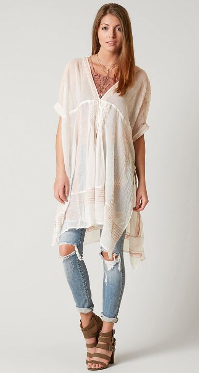 Free People The Great Escape Tunic Top - Women's Clothing | Buckle Tunic Tops Outfit, Womens Clothing Fashion, Buckle Top, Estilo Denim, Great Escape, People Clothes, Free People Style, Womens Fashion Casual Spring, Free People Tunic