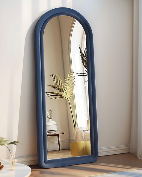 Large Mirror Wall, Modern Dorm Room, Arched Full Length Mirror, Freestanding Wall, Mirror Hack, Ny Apartment, Arched Design, Mirror Wall Bedroom, Mirror Large