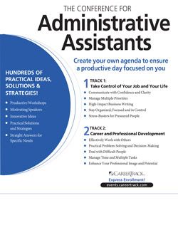 The Conference for Administrative Assistants - Secretary Training | Pryor Learning Solutions Job Goals, Powerpoint Animation, Business Strategies, Administrative Assistant, Professional Powerpoint, School Administration, Writing Tasks, Academic Success, Career Growth