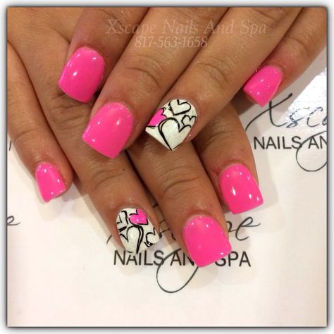 .. Extended Nails, Video Makeup, Nails Yellow, Valentine Nail Art, Valentine Nails, Nail Designs Valentines, Super Nails, Nails Long, Heart Nails