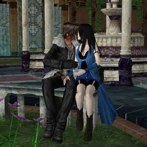 Squall & Rinoa - Final Fantasy VIII Rinoa Ff8, Ff8 Squall, Squall X Rinoa, Final Fantasy Remake, Final Fantasy Concept Art, Hiei Yu Yu Hakusho, Squall And Rinoa, Squall Leonhart, Fantasy Garb