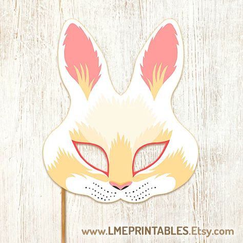 Bunny Rabbit Printable Mask Paper Halloween Costume Forest - Etsy Argentina Paper Halloween Costume, Halloween Birthday Decorations, Rabbit Printable, Printable Animal Masks, Printable Mask, Forest Farm, Mask Printable, Rabbit Mask, Book Character Day