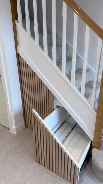 Wooden Under Stairs Storage, Understairs Cupboard Ideas, Stair Drawers Storage, Stair Organization Baskets, Staircase Storage Under Stairs Drawers, Shoe Storage Under Stairs, Under Dtairs Storage, Under Stairs Cupboard Storage, Under Staircase Ideas