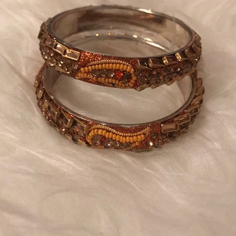 Never Worn And In Great Condition. Boho Aesthetic Accessories, Y2k Bangles, 70's Jewelry, Earthy Jewelry, Bangles Making, Bronze Jewelry, Handmade Bangles, Indian Culture, Dope Jewelry