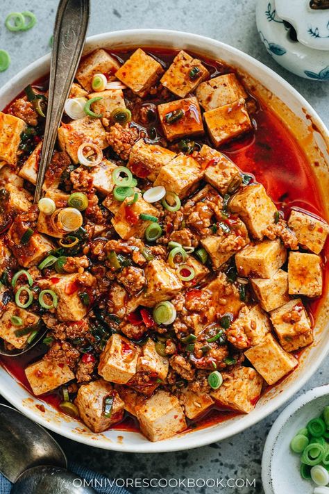 Authentic Mapo Tofu (麻婆豆腐) - Omnivore's Cookbook Mapo Tofu Recipe Easy, Mapo Tofu Recipe, Soft Tofu, Mapo Tofu, Authentic Chinese Recipes, Weekday Dinner, Tofu Recipe, Tofu Dishes, Taiwanese Food