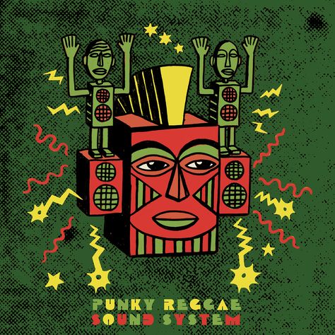 Reggae Album Art, Soundsystem Culture, Reggae Aesthetic, Dragon Palace, Rasta Culture, Reggae Party, Systems Art, Stage Decor, Pen Illustration