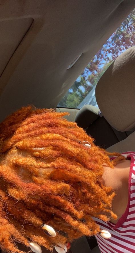 Short Ginger Locs Black Women, Colors Locs, Locs Hairstyles Short, Aesthetic Locs, Color Locs, Dreads Black Women, Ginger Locs, Loc Colors, Dyed Locs