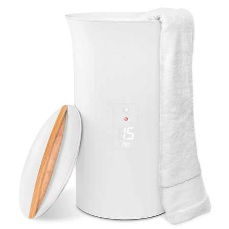 Throw in the towel, turn out the luxury! Chilly air making it tough to dry off? With this bucket style Towel Warmer from LiveFine, anything cotton turns into a comforting embrace! The spa-quality gadget fits up to two towels at a time, A sleek LCD display features helpful indicator lights and easy touch-button operation. Select your ideal timer, soak in the tub, then prepare for post-bath bliss! The compartment keeps your towel pleasantly warm for up to 20 minutes after the cycle ends. So skip t Heated Towel Warmer, Towel Heater, Cold Towels, Towels Smell, Bath Towels Luxury, Throw In The Towel, Small Towel, Towel Warmer, Large Blankets