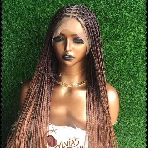 Braded Wig, Full Lace Braided Wig, Braid Videos, Crochet Wig, Classy Hairstyles, Black Hair Extensions, Lace Braid, Glueless Wigs, Braided Wigs