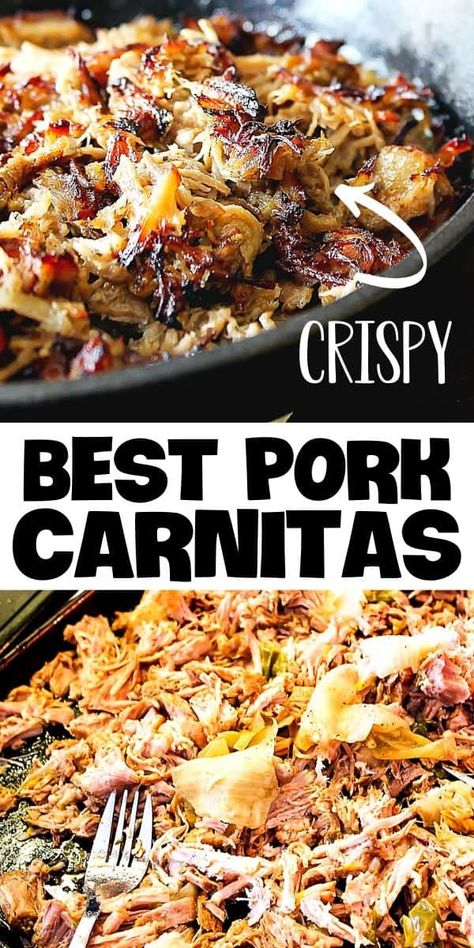 Crispy Pork Carnitas, Pork Carnitas Dinner Ideas, Pork Chop Carnitas, Mexican Carnitas Authentic, Carnitas Recipe Oven, Carnitas Dinner Ideas, Mexican Pork Roast, Authentic Pork Carnitas, Carnitas Oven