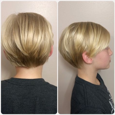 Love this haircut! Reminds me of a little tinkerbell! Perfect for  quick and easy styling Toddler Pixie Haircut, Short Hair Cuts For Girls Kids, Kids Pixie Haircut, Short Haircut For Girls Kid, Short Girls Haircut Kids, Toddler Girl Pixie Cut, Kids Pixie Cut, Girls Pixie Haircut Kids, Pixie Cut Kids Girl