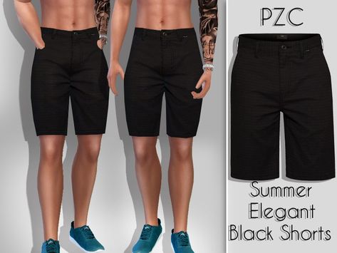 The Sims Resource - Summer Elegant Black Shorts For Him Sims 4 Mens Shorts, Die Sims 4, Summer Elegant, Sims4 Cc, Ts4 Cc, Cc Finds, Sims 4 Cc, The Sims Resource, Sims Resource