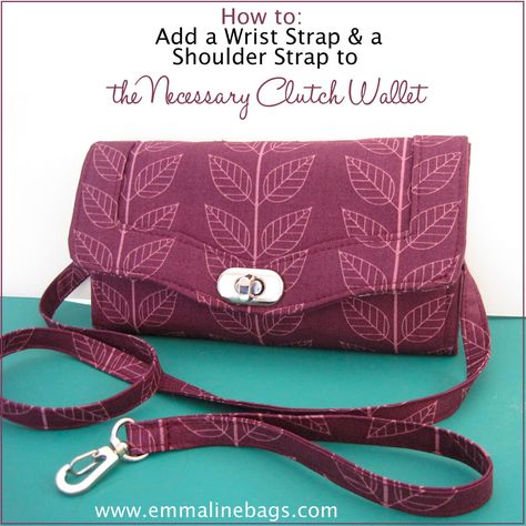 Very easy wrist strap and shoulder strap to go with your Necessary Clutch Wallet - use with the extra little strap-sewing trick at https://www.pinterest.com/pin/38702878031308816/   #trip Necessary Clutch Wallet, Emmaline Bags, Wallet Sewing Pattern, Sew Wallet, Handbag Hardware, Making Patterns, Sew Bags, Bags To Sew, Bags Sewing