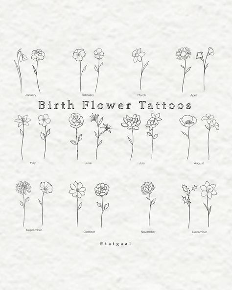 Simple Birth Flowers Tattoo, Dainty Birth Flowers, Birth Flowers Minimalist, Small Tattoos Birth Flowers, 4 Flower Tattoo Small, Tattoo September Flower, Simple Birth Flowers, July Birth Flower Tattoo Simple, Fine Line September Flower Tattoo