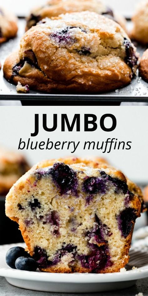 Jumbo Muffin Recipes, Jumbo Blueberry Muffins, Moist Blueberry Muffins, Bakery Style Blueberry Muffins, Bakery Muffins, Breakfast Muffin, Jumbo Muffins, Best Blueberry Muffins, Bakery Style Muffins