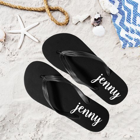 Bride Flip Flops, Bridesmaid Flip Flops, Girls Weekend Getaway, Personalized Flip Flops, Gifts For Bride, Wedding Flip Flops, Shower Shoes, Wedding Party Gifts, Monogram Stickers