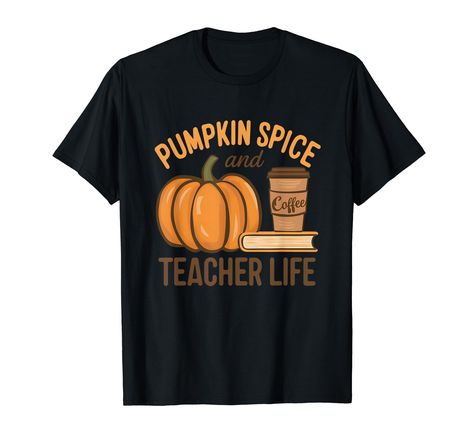 PRICES MAY VARY. Celebrate the fall season with this charming Pumpkin Spice And Teacher Life Halloween Teacher design, perfect for educators who love their pumpkin spice lattes and the cozy vibes of autumn. Whether you're sipping on a coffee while grading papers or enjoying a crisp autumn day, this Pumpkin Spice And Teacher Life Halloween Teacher design is a delightful nod to your favorite season and profession. Lightweight, Classic fit, Double-needle sleeve and bottom hem Teachers Thanksgiving, College Party, Teacher Halloween, Teachers Halloween, Homeschool Life, Life Funny, Christmas Gifts For Men, Heather Blue, Teacher Tshirts