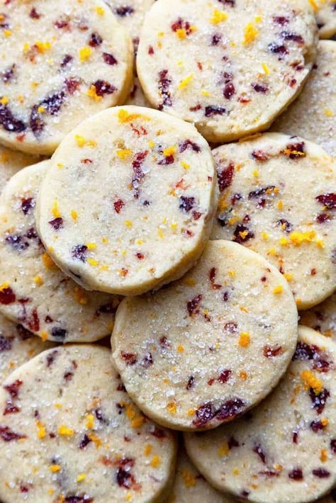 Orange Cranberry Shortbread, Christmas Cookie Wreath, Cranberry Orange Shortbread, Sprinkle Cookies Recipe, Orange Shortbread Cookies, Cranberry Shortbread Cookies, Cookie Wreath, Cranberry Shortbread, Orange Shortbread