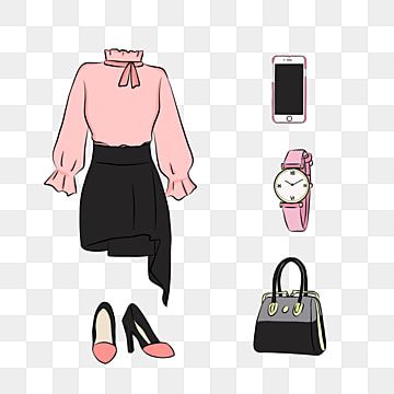 work outfit,formal outfit,formal clothes,classy outfit,female outfit,business women outfits,career women outfits,folmal shoes,high heels,pink clothes,black skirt,watch,handbag,hand clipart,woman clipart,drawn clipart,business clipart,fashion clipart,work clipart Clothes For Rich Women, Black Pink Dress Drawing, Office Outfits Women Drawing, Women Outfit Drawing, Pink Outfits Drawing, Formal Female Outfits, Female Formal Outfits, Business Woman Illustration, Business Women Outfits