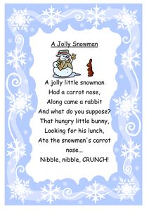 Snowman Poem, Preschool Christmas Songs, Christmas Concert Ideas, Winter Poems, Xmas Songs, Kindergarten Songs, Classroom Songs, Nursery Songs, Songs For Toddlers