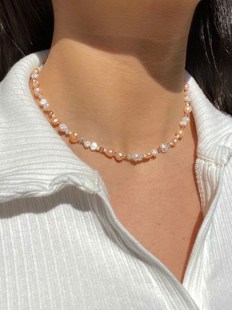 Dainty Pearl Necklace, Genuine Pearl Necklace, Pearl Beaded Necklace, Beaded Necklace Diy, Baroque Pearl Necklace, Gold Pearl Necklace, Freshwater Pearl Necklace, Necklace Pearl, Jewelry Lookbook