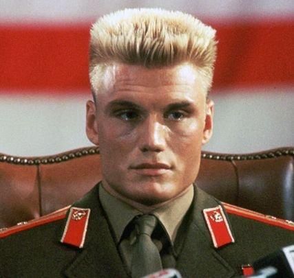 I want that haircut! Dolph Lundgren in Rocky IV. Military Haircuts Men, Ivan Drago, Rocky Film, Top Haircuts For Men, Military Haircut, Flat Top Haircut, John Rambo, Dolph Lundgren, Actors Male