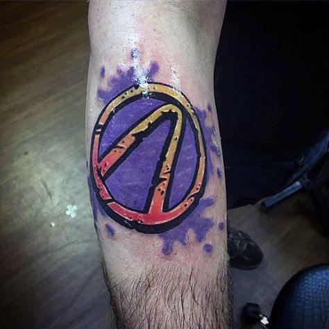 50 Borderlands Tattoo Designs For Men - Video Game Ink Ideas Borderlands Tattoo, Video Game Tattoos, Hunter Tattoo, Video Game Tattoo, Symbol Tattoo, Full Back Tattoos, Gaming Tattoo, Tattoo Designs For Men, Symbol Tattoos