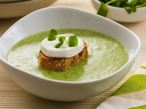 Celeriac Soup, Watercress Soup, Cheese Croutons, Multi Grain Bread, Green Soup, Cucumber Sandwiches, Vegetarian Sandwich, Vegan Cream Cheese, Mustard Greens