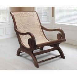 Capri Teak Lazy Chair - Reclaimed Teak - Indoor Chairs Colonial Bedroom, Wooden Lounge Chair, Teak Garden Furniture, Lazy Chair, Chair Planter, Colonial Furniture, British Colonial Style, Rattan Armchair, Rocker Chairs