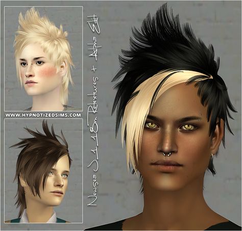 Hypnotized Sims: Newsea J118m BadKid Retextures + Alpha Edit [Nouk&Kotangens' colours] Sims 4 Cc Hair Spiky, Spiky Hair Sims 4 Cc, Sims 4 Spiky Hair, Ria Core, Spikey Hair, Sims 4 Male Clothes, Alpha Cc, Cc Hair, Ts2 Cc