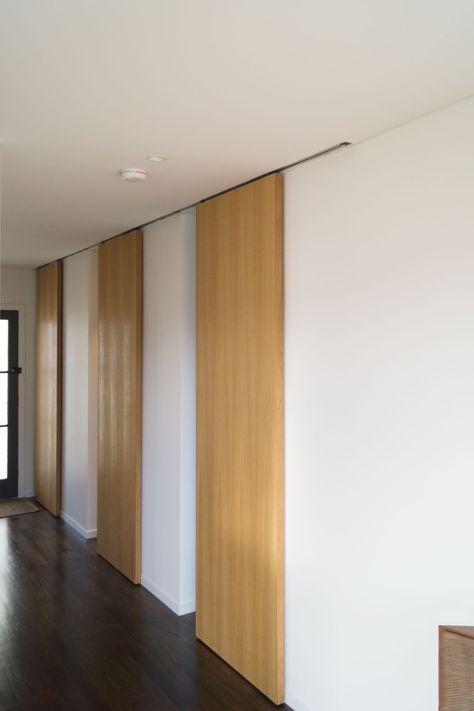 FH-track-with-veneer-doors Lockable Sliding Door, Recessed Sliding Doors, Minimalist Sliding Door, Hanging Doors Sliding, Interior Sliding Door, Bathroom Sliding Door Ideas, Modern Sliding Doors Interior, Sliding Interior Doors, Sliding Bathroom Doors