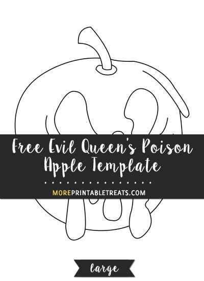 Free Evil Queen's Poison Apple Template - Large Poison Apple Craft, Evil Queen Apple Diy, Poison Apple Stencil, Poison Apple Svg Free, Poison Apple, Disney Villans Printables, Evil Queen Silhouette, Evil Queen Svg Free, Evil Queen Apple