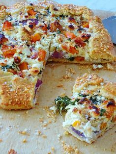 fall veggie galette Mediterranean Galette Recipe, Veggie Galette, Polenta Crust, Ricotta Galette, Galette Recipes, Savoury Tarts, Vegetable Tart, Savory Tarts, Galette Recipe