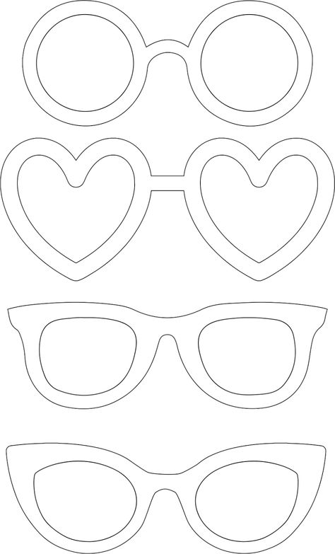 Sunglasses Template Free Printable, Sunglasses Printable, Booth Props, Lol Dolls, Photo Booth Props, Summer Crafts, School Crafts, Felt Crafts, Preschool Crafts